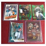 (5) Numbered Football Cards