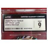 2020 Select Drew Lock Zebra Die-Cut - CGC 9