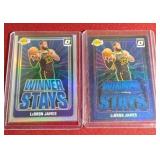 (2) Optic LeBron James Prizm Cards