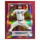 2022 Topps Chrome Clayton Kershaw Purple/Yellow Sonic Pulse Refractor - #d/299
