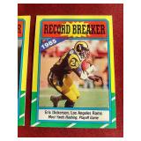 (2) 1986 Topps Football Record Breaker Cards - Payton & Dickerson