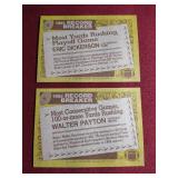 (2) 1986 Topps Football Record Breaker Cards - Payton & Dickerson
