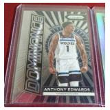 (4) Anthony Edwards Insert Cards - Regular & Prizms