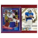 (2) Football Jersey Cards - Nice Names