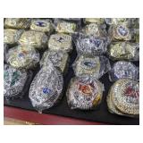 NFL Football Super Bowl Championship Ring Set - 59 Rings in Beautiful Display Case with Lombardi Trophy Packers Chiefs Raiders Patriots 49ers Brady Favre Namath Montana Mahomes Eagles - Brand New *I
