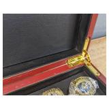 NFL Football Super Bowl Championship Ring Set - 59 Rings in Beautiful Display Case with Lombardi Trophy Packers Chiefs Raiders Patriots 49ers Brady Favre Namath Montana Mahomes Eagles - Brand New *I