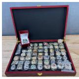 NFL Football Super Bowl Championship Ring Set - 59 Rings in Beautiful Display Case with Lombardi Trophy Packers Chiefs Raiders Patriots 49ers Brady Favre Namath Montana Mahomes Eagles - Brand New *I