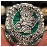 NFL Football Super Bowl Championship Ring Set - 59 Rings in Beautiful Display Case with Lombardi Trophy Packers Chiefs Raiders Patriots 49ers Brady Favre Namath Montana Mahomes Eagles - Brand New *I