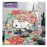Sanrio Hello Kitty Floral Print Blanket, 59" x 39" - Brand New