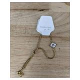 Stainless Steel Adjustable Initial H Gold Color Bracelet - Brand New