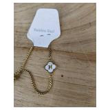Stainless Steel Adjustable Initial H Gold Color Bracelet - Brand New