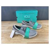 Skechers YOU Ladies Knit Slip On Shoes Size 10 Grey - Brand New