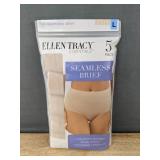 5 Ellen Tracy Essentials Seamless Briefs Size Large - Brand New