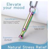 Stainless Steel Mindfulness Breathing Necklace Pendant - Brand New