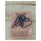 Stainless Steel Mindfulness Breathing Necklace Pendant - Brand New