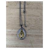 Religious Pendant Necklaces - Miraculous Medal & Pavoi Sunburst Medallion - Brand New