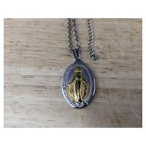 Religious Pendant Necklaces - Miraculous Medal & Pavoi Sunburst Medallion - Brand New