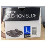 32 Degrees Cool Unisex Cushion Slide Sandals Black Size Large - Brand New