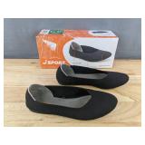 JSPORT Doreen Ladies Black Flats US 7.5