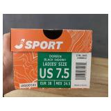 JSPORT Doreen Ladies Black Flats US 7.5