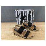 Dolce Vita Esmaya Black Wedge Sandals US 8 - Brand New