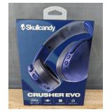 Skullcandy Crusher Evo Wireless Bluetooth Headphones with Adjustable Sensory Bass, Built-In Tile Technology, Midnight Blue $99 Retail - Brand New