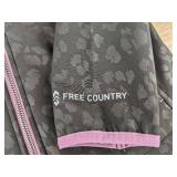Free Country Girls Softshell Jacket M 7/8 Black Leopard Print - Brand New