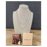 Pavoi 14K Gold Plated Layered Baguette Pendant Necklace - Brand New