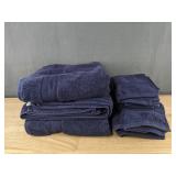 Superior Ultra Plush Turkish Cotton 9 Piece Towel Set in Blue - New *I