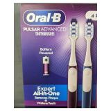 4 Pack Soft Oral-B Pulsar Advanced Battery Toothbrushes - Brand New