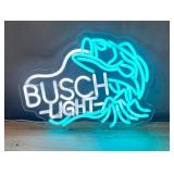 Busch Light Fish LED Neon Beer Sign - Brand New