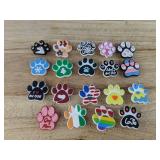 19 Brand New Dog Paw Croc Charms *N