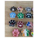 19 Brand New Dog Paw Croc Charms *N