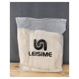 LEISIME Cream Soft Chenille Pillow Covers 16x16, Set of 2