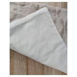 LEISIME Cream Soft Chenille Pillow Covers 16x16, Set of 2