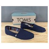 TOMS Alpargata Navy Canvas Shoes Womens Size 7 - Brand New