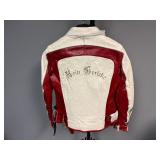 Hein Gericke-Delmar Red/Cream Leather Jacket - Women