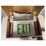 Recessed Mount Edge-Lit LED Exit Light. Green Letters. AC Only.
