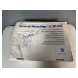 Recessed Mount Edge-Lit LED Exit Light. Green Letters. AC Only.