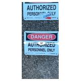 Metal Safety Signs "Danger Authorized Personnel Only" 10" x 7" (Qty 2)