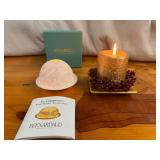 Bernardaud Les Lithopanie "Sailboats and Gold Christmas Candle