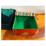 Beautiful Christmas Gift Boxes - Green Velvet (7.5"x7.5"x3.5") and Multicolor Tree (6"x6"x4")