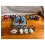 Unique Assortment of Collectible Christmas Decor - Mad Hatter Ornaments, Set of Asian hand Painted Ornaments, Set of 3 Candles and a Candy Dish