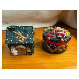 Unique Assortment of Collectible Christmas Decor - Mad Hatter Ornaments, Set of Asian hand Painted Ornaments, Set of 3 Candles and a Candy Dish