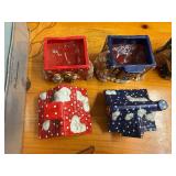 Unique Assortment of Collectible Christmas Decor - Mad Hatter Ornaments, Set of Asian hand Painted Ornaments, Set of 3 Candles and a Candy Dish