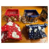 Unique Assortment of Collectible Christmas Decor - Mad Hatter Ornaments, Set of Asian hand Painted Ornaments, Set of 3 Candles and a Candy Dish