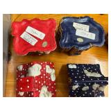 Unique Assortment of Collectible Christmas Decor - Mad Hatter Ornaments, Set of Asian hand Painted Ornaments, Set of 3 Candles and a Candy Dish