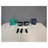 Four Portable Rechargeable Necklace Fans, with USB Charging Cords