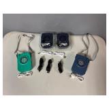 Four Portable Rechargeable Necklace Fans, with USB Charging Cords