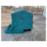Otter II Den Flip-Over Portable Ice Fish House. Includes cover, plastic sled and tow bar.